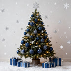 LANGXUN 36pcs Midnight Blue Christmas Tree Decorations Balls, Bolas De Navidad, 2025 Christmas Decor, Indoor Outdoor Shatterproof Christmas Ornaments, Xmars Party Wedding Suppiles