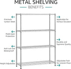 IZEUK 1400 LBS Garage Chrome Shelving Wide Storage Shelves 4 Tier Adjustable Heavy Duty Metal Wire Rack Standing Shelf Unit for Kitchen Office College Dorm Garage Warehouse 15.8" x 45.8"x 59.4"