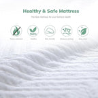 EGO White 10 inch Twin Memory Foam Mattress, Gel Green Tea Mattress Bed in a Box, CertiPUR-US Certified, 38"×75", Medium Firm