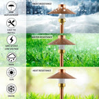 LED Pathway 126 Landscape Light 12V Solid Copper Low Voltage 4W G4 LED Light Bulb Warm White Included Outdoor Mushroom Security Garden Patio Area Light for Beautiful Bright Long Lasting