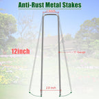 12 Inch 11 Gauge Galvanized Landscape Staples Stakes for Decoration, 12/25/100pcs Garden Metal Stakes for Weed Barrier Fabric, Fence Stakes, Tent Stakes (12in,12pcs)
