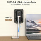Outlet Extender Surge Protector - 6 Outlet Splitter with 4 USB Ports (2 USB C), Multiple Plug Expander Wall Charger, 3 Sided Multi Plug Wall Adapter Power Strip for Home Office Kitchen Travel