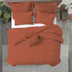 Kotton Culture 1 Pc Twin Size Duvet Cover Only -100% Egyptian Cotton Sateen 600 TC Ultra Soft Premium Durable Comforter Cover Zipper Closure & Corner Ties (Burnt Orange, Twin/Twin XL 68" X 90")