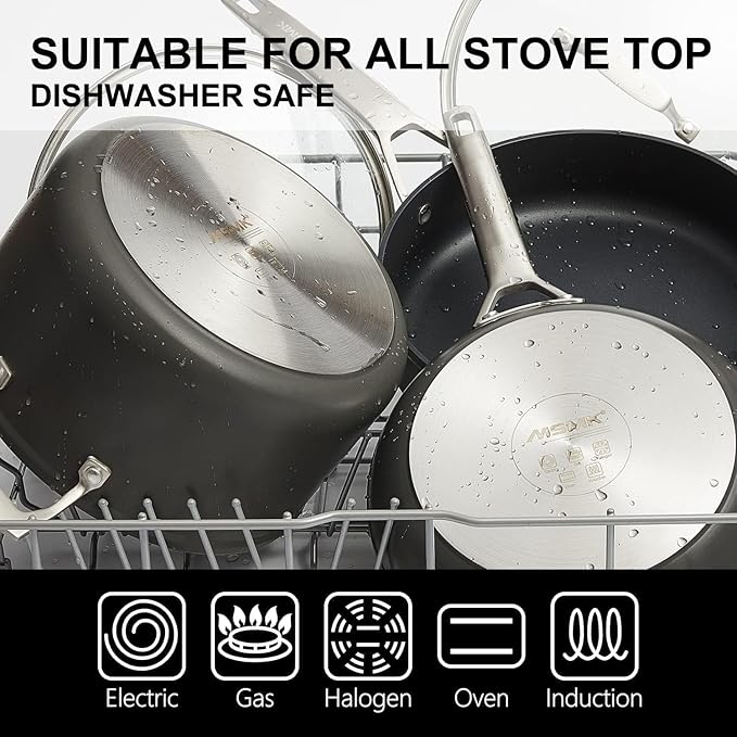 MsMk Nonstick Frying Pan, 12 InchTitanium and Diamond Non Stick Pan, Sturdy and Durable Skillet Nonstick, for Various Stove Type, Dishwasher Safe For Home Use