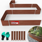 STIRLINGEAR Cor-Ten Steel Landscape Edging, 6-Pack (20 ft Total) – 8" Rustic Metal Garden Border