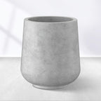 Kante 15.3" Dia Round Concrete Planter, Outdoor Indoor Large Plant Pots Containers with Drainage Hole and Rubber Plug for Home Garden Patio, Gray Concrete