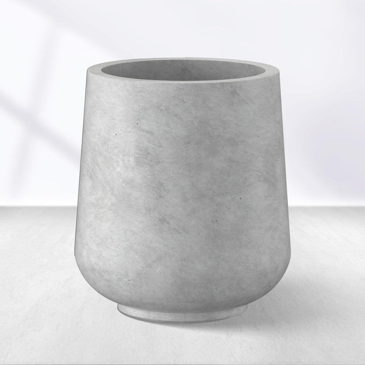 Kante 15.3" Dia Round Concrete Planter, Outdoor Indoor Large Plant Pots Containers with Drainage Hole and Rubber Plug for Home Garden Patio, Gray Concrete