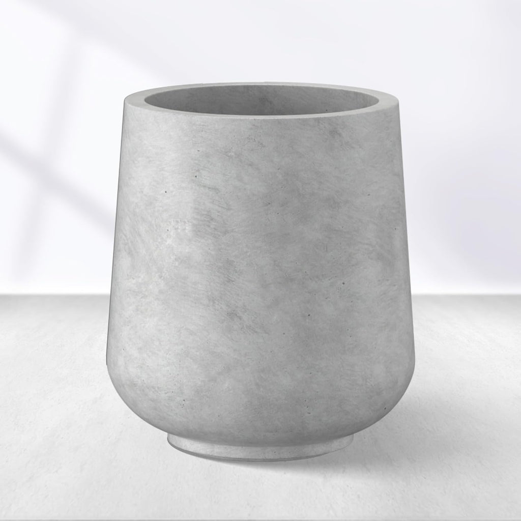 Kante 11.6" Dia Round Concrete Planter, Outdoor Indoor Large Plant Pots Containers with Drainage Hole and Rubber Plug for Home Garden Patio, Gray Concrete