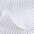 POLYTE Microfiber Quick Dry Lint Free Bath Sheet, 70 x 35 in, Set of 2 (White, Waffle Weave)