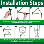 4 Packs 47 x 12 Inch Garden Tomato Cages with Grow Bags- Triangle Plant Support Trellis Assembled with Planter Bags- Garden Cucumber Vegetables Frames for Vertical Climbing Plants