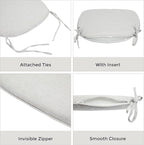 FUNHOME Outdoor Chair Cushions Set of 2,Patio Seat Cushion 17"x16"x2",U-Shaped Dining Chair Cushion 17 by 16 Inch,Water Resistant,Fade-Resistant Chair Pads for Kitchen Garden Furniture(Cloud Gray)