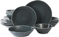 Bloomhouse Montecito Breeze 16 Piece (Service for 4) Double Plates and Bowls Stoneware Reactive Glaze Dinnerware Set - Laguna Dawn