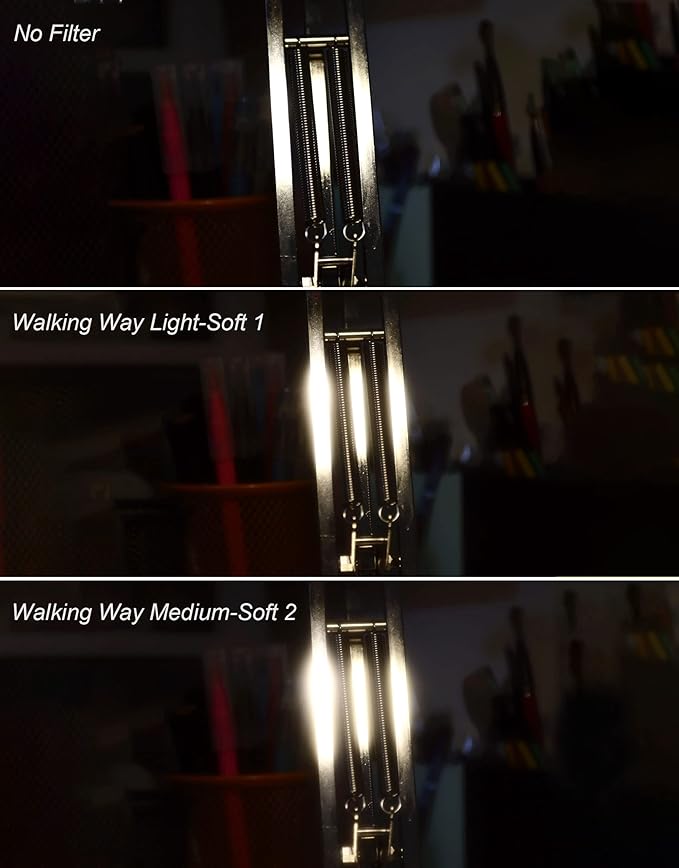 Walking Way 77MM White Mist Diffusion Filter - Soft Focus Circular Lens Filter - Dreamy Fog Effect Softening Camera Diffuser for Digital DSLR Camera(Medium-Soft 2, 77MM)