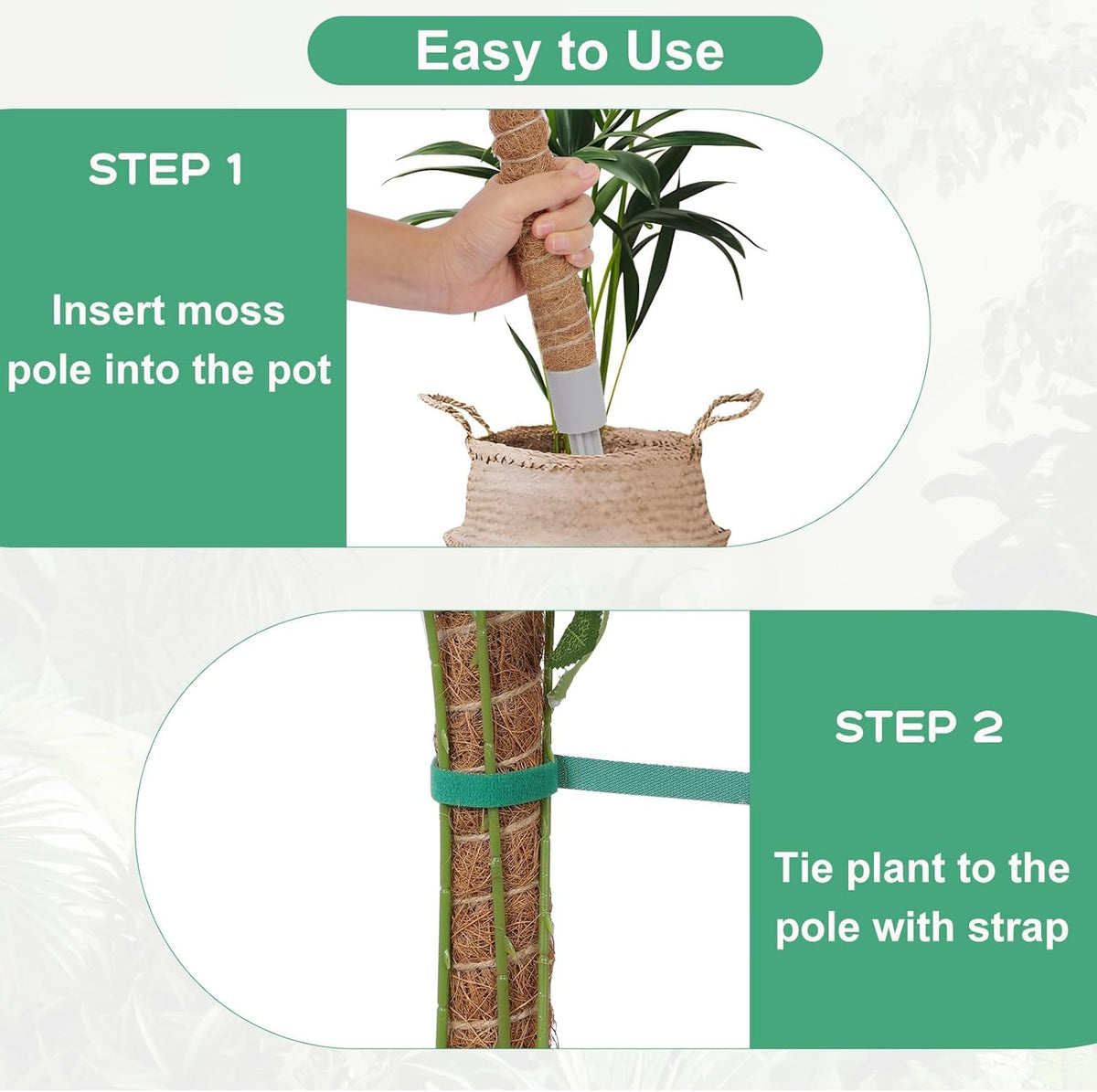 3 Pack Moss Pole, 30 Inch Monstera Plant Support， Moss Poles for Climbing Plants Indoor DIY, Coco Coir Plant Pole Moss Plant Stick Support Stake Kit for Potted Plants, Pothos, Philodendron