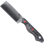 CRKT Razel Fixed Blade Knife: Everyday Carry Plain Edge, D2 Blade Steel, Resin Infused Fiber Handle w/Pocket Carry Sheath 4037,Silver/Black