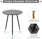 NOBPEINT Round Modern Wooden Side Table, 28 Inches End Table with 3 Metal Legs (Grey)
