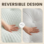 QUIETSEA Reversible King Mattress Topper Egg Crate Memory Foam Mattress Topper, Bamboo Viscose Mattress Pad King, Noiseless Waterproof Mattress Cover with Deep Pocket Stretches up to 21", 78" x 80"