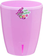 Santino 4.9 Inch ORCHIDEA Self Watering Pots for Orchids in Lavender - Decorative Wicking Planter with w/Great Aerification, Drainage and Water Level Indicator