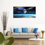XXM WallArt FC2550 Space View From Earth Canvas Wall Art Landscape Modern Decor for Living Room, Bedroom, Kitchen, Home and Office