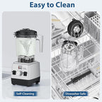 Aeitto Blenders for Kitchen with 68Oz. Large Capacity, 1800W Max Power Smoothie Blender, 3 Preset Programs & 7 Speeds, Professional Countertop Blender for Smoothies, Ice Crush, Frozen Drinks, Silver