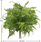 19" Artificial Boston Fern Plants Large Fake Greenery Shrubs 2 Pcs UV Resistant Faux Plant Bushes for Home Garden Office Farmhouse Indoor Outdoor Decor, Green