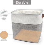 Collapsible Fabric Storage Cubes 11x11 Cube Storage Bins, 4 Pack Closet Baskets Box with Handles for Organizing, Shelf, Toys, Clothes, Home, Office, Nursery (Grey&White)
