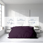 Kotton Culture 120"x120" 3 Pc Super King Plus/Super Oversize King Duvet Cover Set 100% Egyptian Cotton - 600 TC Comforter Cover, Zipper Closure & Corner Ties - Fits Only Extra Large Inserts - Plum