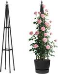 4 Ft obelisk trellis for Climbing Plants outdoor,4 Ft garden trellis with Extra Thickened Plastic-Coated metal pipes, Garden Indoor Potted Plant Support, Climbing Support for Potted Plants