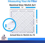 Filter King 18x54.5x1 Air Filter | 4-PACK | MERV 8 HVAC Pleated A/C Furnace Filters | MADE IN USA | Actual Size: 18 x 54.5 x .75"