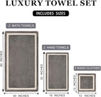 Extra Large Bath Sheets 40x80 Inches,Luxury Bath Towel,Super Soft & Absorbent,Oversized Microfiber Shower Towels for Bathroom,Yoga,SPA,Pool（Dark Grey 2Piece）