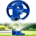 Domensi 1 Pack Cast Iron Lawn Sprinklers for Yard Heavy Duty Metal Garden Water Sprinkler American Threaded Joints for Lawn Garden Yard Irrigation System, Blue