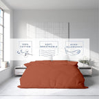 Kotton Culture 120"x120" 3 Pc Super King Plus/Super Oversize King Duvet Cover Set 100% Egyptian Cotton -600 TC Comforter Cover Zipper Closure & Corner Ties -Fits Only Extra Large Inserts -Burnt Orange