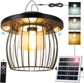 Solar Shed Lights with 2 Motion Sensors, Classic Metal Solar Chandelier Outdoor with 5 Lighting Modes, Waterproof Pendant Lamp with Remote Control for Barn, Gazebo, Garden, Patio(16.4FT Cord)