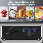iCucina 1500w Blender for Kitchen with Pre-set Blending Programs, 64oz Heavy Duty Profession-grade Blender for Smoothies, Soups, Dips, Nut Butters, BPA-Free Tritan Jar