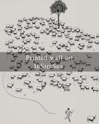 InSimSea Framed Wall Art for Living Room Minimalist Framed Wall Art Room Decor Vintage Landscape Flock of Sheep Home Decor Lamb Artwork Painting Inspiring Christian Wall Art Decor Canvas Prints 8x10in