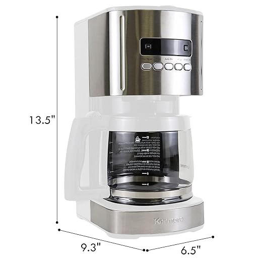 Kenmore Drip Coffee Maker - 12 Cup Programmable Cafe Machine With Glass Pot, Regular & Bold Brew, Auto Shut Off Large Water Reservoir, Reusable Filter, Kitchen Appliances For Cafeteria Barista, White