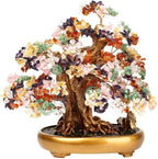 Natural Tree of Life (1,251 Gemstone Count) Crystal Tree with Healing Properties - Bonsai Feng Shui Money Tree for Healing and Luck (7 color) One Size