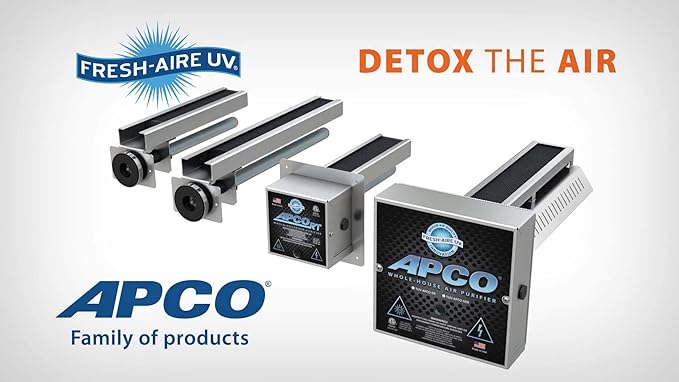 APCO Carbon Cell Matrix HVAC In-Duct UV Light Air Purifier with Pre-wired Plug, 2 Year Lamp