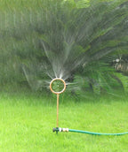 Metal Flower Sprinkler Head,Dual-Purpose Garden Decor & 360° Lawn Irrigation System,22-Inch Coverage Diameter (Copper/Green)
