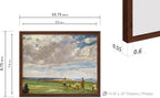Poster Master Vintage Lady Astor Playing Golf at North Berwick Painting - Retro Golf Course Print - Sports Art - Landscape Art - Office or Living Room Decor, 8x10 Brown Framed