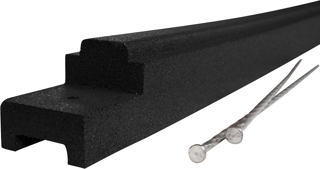 Playsafer Rubber Playground Border Edging Kit, 6' Flexible Heavy Duty Rubber Interlocking Playground Timber, No Dig Easy to Install (Black, 24 Pack)