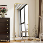BEAUTYPEAK Gold Full Length Mirror, 56"x21" Rounded Corner Floor Mirror Standing Hanging or Leaning Against Wall, Suitable for Bedroom or Dressing Room