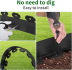 2 in x 40 Ft Garden Landscape Edging, No Dig Garden Edging Border Kit with Spikes for Flower Bed Lawn Yard Grass Black