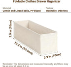 MURRI&MURRDI Mini Foldable Clothes Drawer Organizer 6 Pcs, Fabric Drawer Organizer for Nursery, Small Drawer Fabric Organizer for Clothing, Sock Underwear Bra Belt Tie Scarves Drawer (6 Light Beige)
