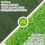 Artificial Grass Turf 15FTx35FT, 1.38" Pile Height Realistic Synthetic Grass, Indoor Outdoor Pet Faux Grass Astro Rug Carpet for Garden Backyard Patio Balcony