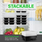 Ez Prepa [20 Pack] 32oz 3 Compartment Meal Prep Containers with Lids - Bento Box - Plastic - Stackable, Reusable, Microwaveable & Dishwasher Safe