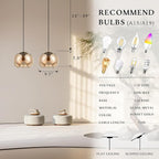 Modern Globe Pendant Light, 9"x9" Amber Gradient Glass Hanging Fixture with Gold Base, 15"-72" Adjustable Line, E26 Socket for Living Room, Dining Area, or Entryway – Warm Taupe Globe
