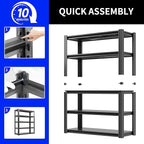 Metal Storage Shelving Heavy Duty, Shelves Unit for Garage, Adjustable 5 Tier Storage Rack, Industrial Utility Shelf for Garage, Warehouse, Basement, Kitchen,15.7"D x 31.5"W x 63"H, Black