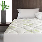 Air Mattress Cover Queen Size Thick Mattress Cooling Pad, Viscose Made from Bamboo Quilted Mattress Topper, Noiseless Extra Plush Pillow Top Mattress Topper Queen Fits 8-23 Inches Deep Mattresses