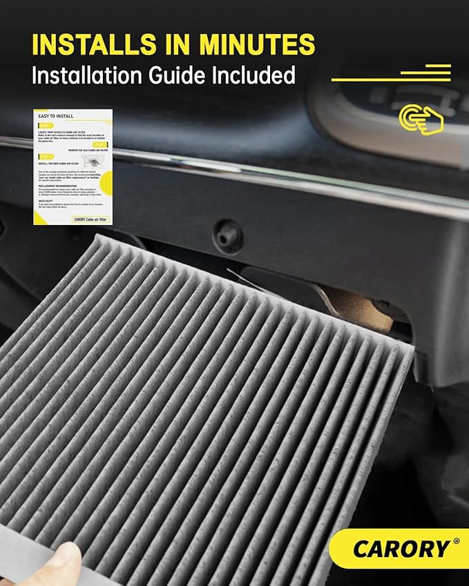 Cabin Air Filter w/Activated Carbon for 2007-2012 Nissan Altima, 2009-2014 Murano, 2009-2014 Maxima, 2011-2017 Quest, 27277-JA000, 27277-JA00A, 2008 2009 2010 2011 2012 2013 2014 2015 2016